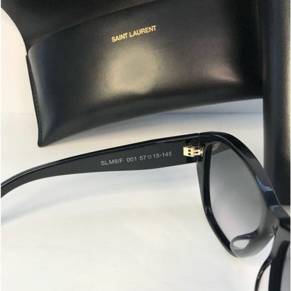💯 - New Authentic SAINT LAURENT SLM8/F Sunglasses Black - Picture 3 of 11